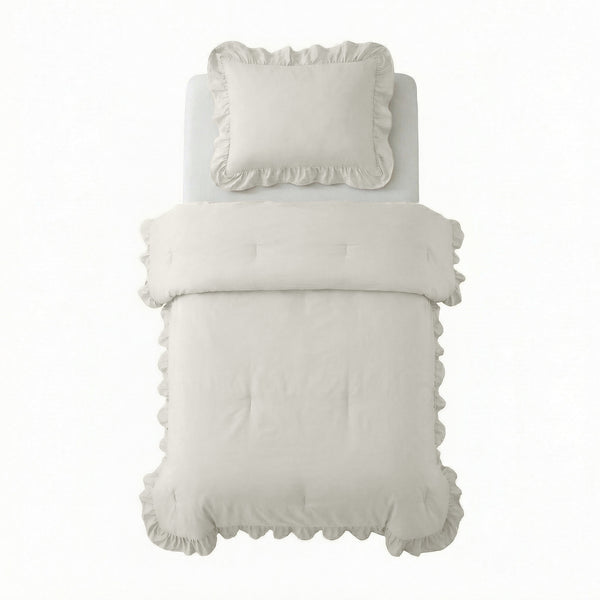 VUODEVAATTEET - Lazy peitto Ruffles Luonnonvalkoinen