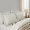 VUODEVAATTEET - Lazy Ruffles Tyynyliina 2-pack luonnonvalkoinen