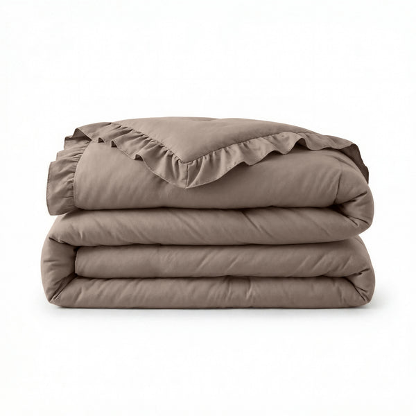 VUODEVAATTEET - Lazy peitto Ruffles Taupe