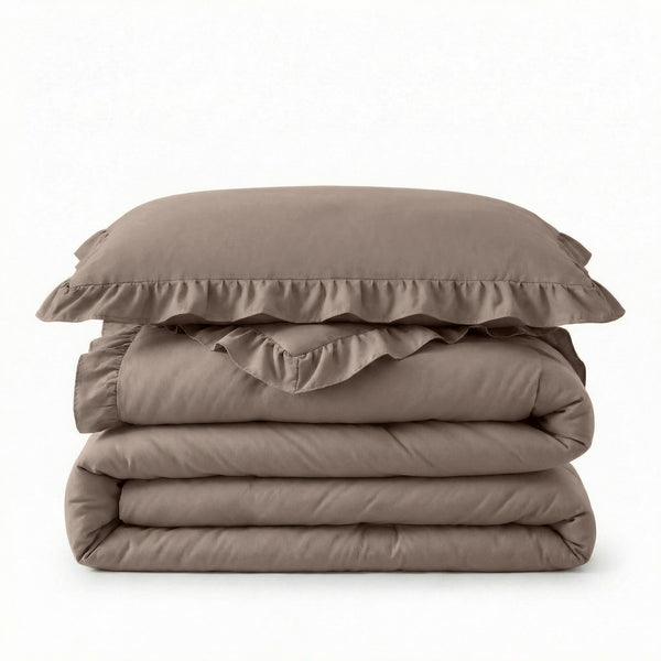 VUODEVAATTEET - Lazy peitto Ruffles Taupe