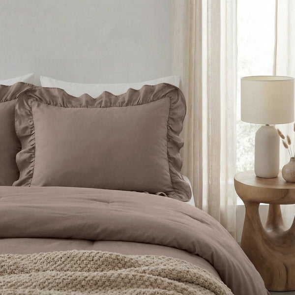 VUODEVAATTEET - Lazy Ruffles Tyynyliina 2-pack Taupe