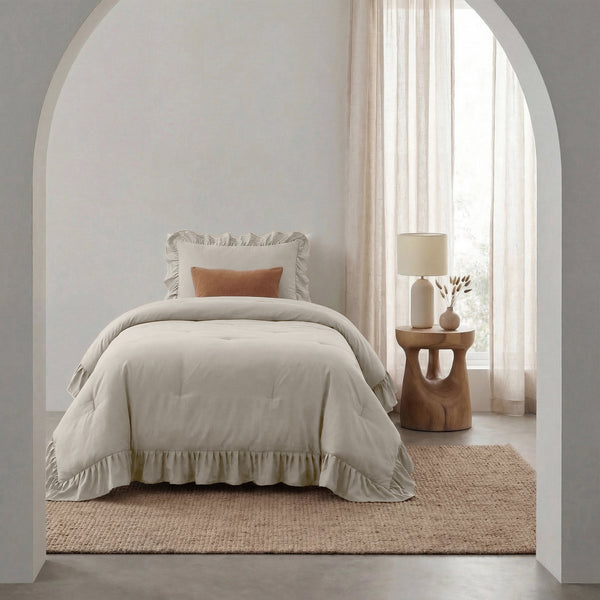 VUODEVAATTEET - Lazy peitto Ruffles Taupe/Harmaa