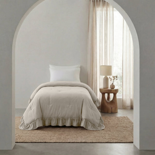 VUODEVAATTEET - Lazy peitto Ruffles Taupe/Harmaa