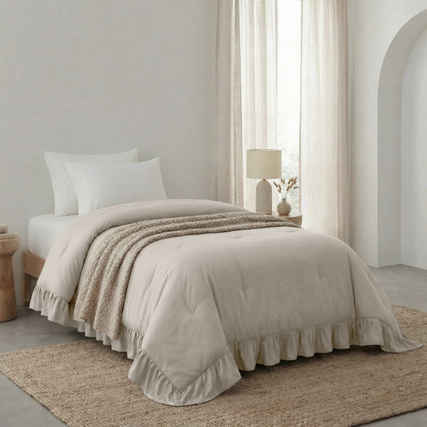 VUODEVAATTEET - Lazy peitto Ruffles Taupe/Harmaa