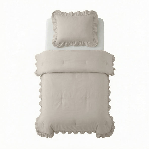VUODEVAATTEET - Lazy peitto Ruffles Taupe/Harmaa