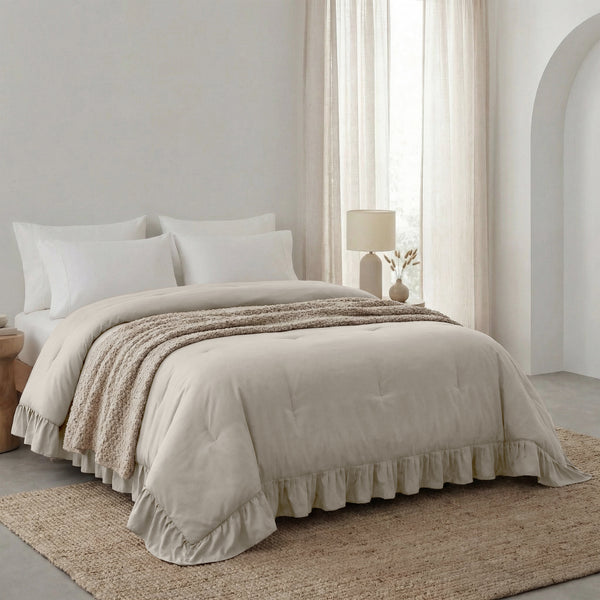 VUODEVAATTEET - Lazy peitto Ruffles Taupe/Harmaa