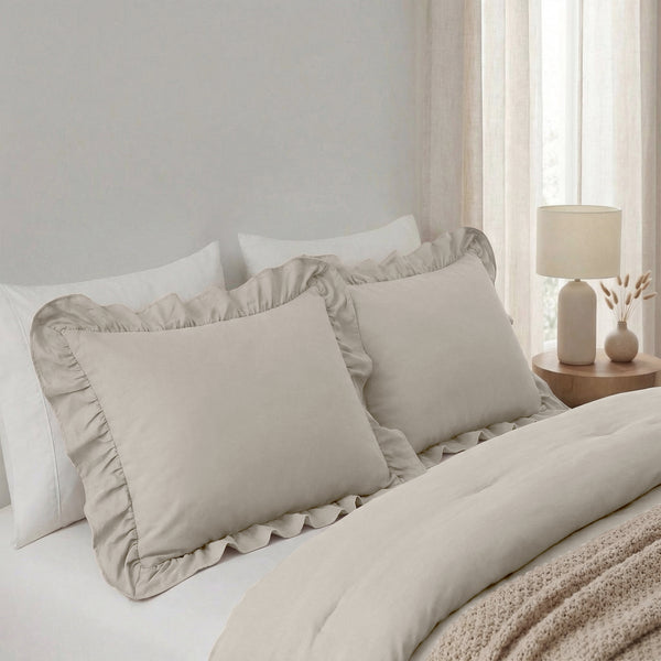 VUODEVAATTEET - Lazy peitto Ruffles Taupe/Harmaa