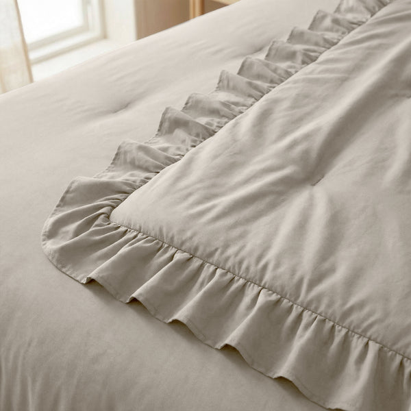 VUODEVAATTEET - Lazy peitto Ruffles Taupe/Harmaa