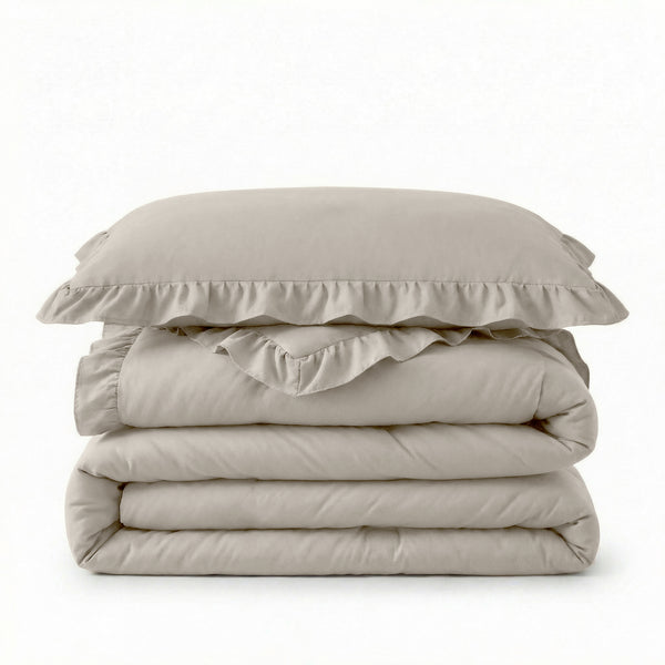 VUODEVAATTEET - Lazy peitto Ruffles Taupe/Harmaa