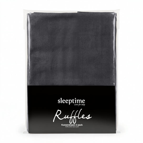 VUODEVAATTEET - Lazy Ruffles Tyynyliina 2pack Antrasiitti