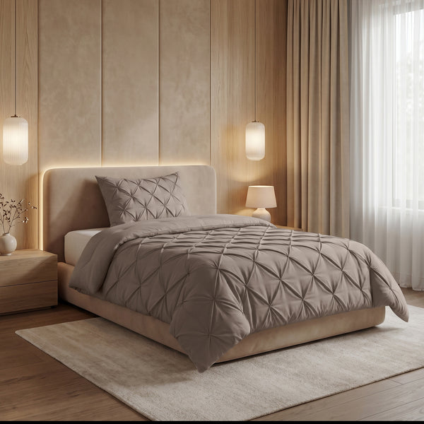 VUODEVAATTEET - Lazy peitto Pintuck Taupe