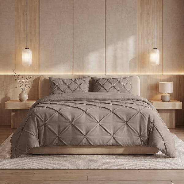 VUODEVAATTEET - Lazy peitto Pintuck Taupe