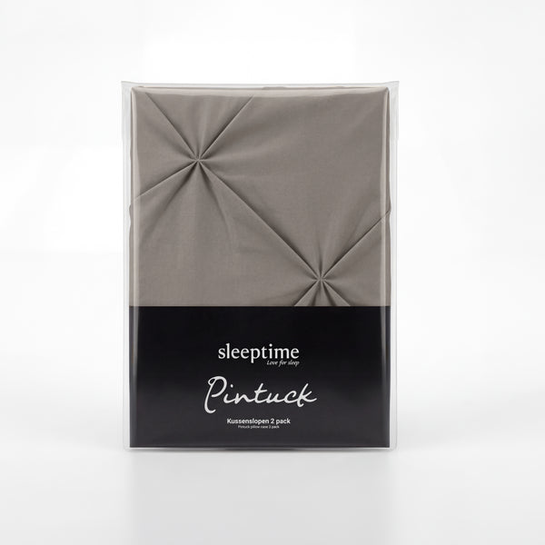 VUODEVAATTEET - Lazy Pintuck Tyynyliina 2-pack Taupe/Harmaa