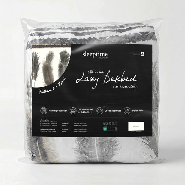 VUODEVAATTEET - Lazy peitto Feathers 3 hiekka Tyynyliinoilla