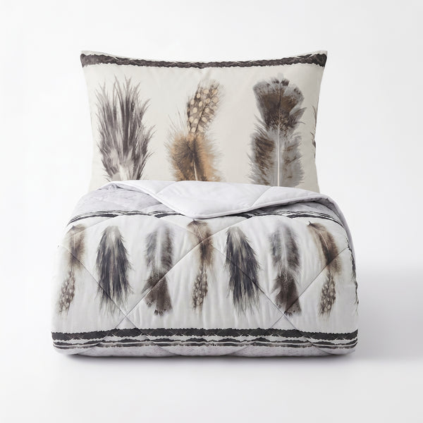 VUODEVAATTEET - Lazy peitto Feathers 3 hiekka Tyynyliinoilla