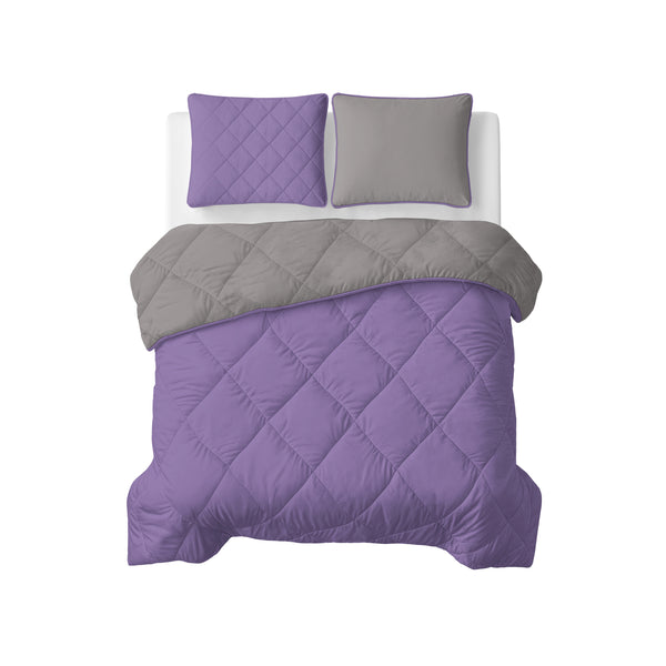 VUODEVAATTEET - Lazy peitto Uni laventeli - Taupe/harmaa tyynyliinoilla