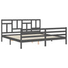 Bettgestell grau mit Kopfteil Jermain 200x200cm (Holz)