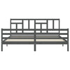 Bettgestell grau mit Kopfteil Jermain 200x200cm (Holz)