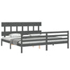 Bettrahmen Grau mit Kopfteil Nulwailler 200x200cm (Holz)