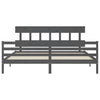 Bettrahmen Grau mit Kopfteil Nulwailler 200x200cm (Holz)