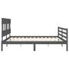 Bettrahmen Grau mit Kopfteil Nulwailler 200x200cm (Holz)
