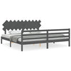 Bettgestell grau mit Kopfteil Sammy 200x200cm (Holz)