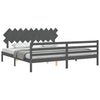 Bettgestell grau mit Kopfteil Sammy 200x200cm (Holz)