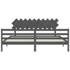 Bettgestell grau mit Kopfteil Sammy 200x200cm (Holz)