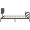 Bettgestell grau mit Kopfteil Sammy 200x200cm (Holz)