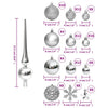 Weihnachtskugel-Set Stancuta, 111-teilig (Polystyrol), silber