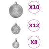 Weihnachtskugel-Set Stancuta, 111-teilig (Polystyrol), silber