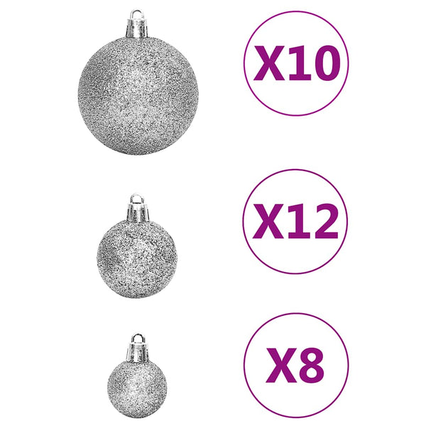 Weihnachtskugel-Set Stancuta, 111-teilig (Polystyrol), silber
