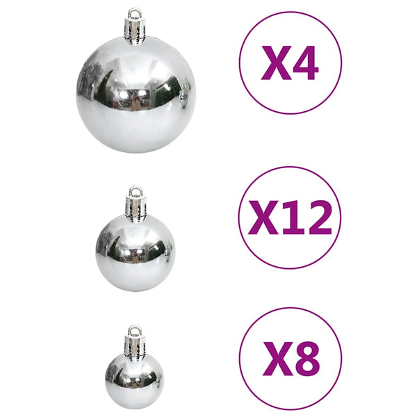 Weihnachtskugel-Set Stancuta, 111-teilig (Polystyrol), silber