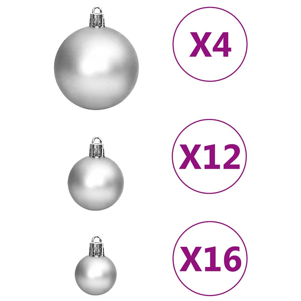 Weihnachtskugel-Set Stancuta, 111-teilig (Polystyrol), silber