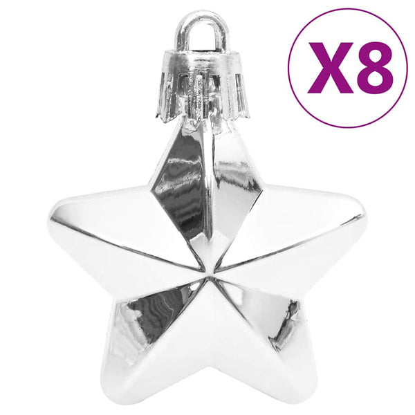 Weihnachtskugel-Set Stancuta, 111-teilig (Polystyrol), silber