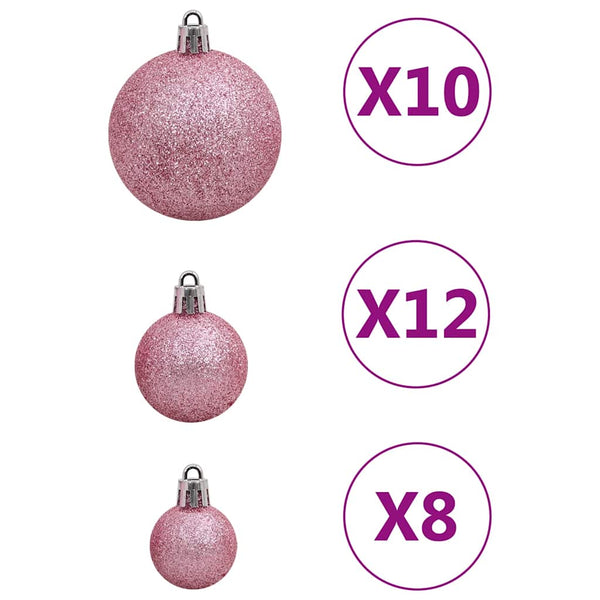 Rosa Christbaumkugelset Stancuta 111-teilig (Polystyrol)