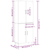 69,5x34x180cm Schrank Ashely, grau (Holz)