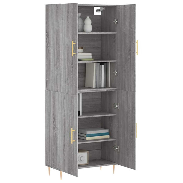69,5x34x180cm Schrank Ashely, grau (Holz)