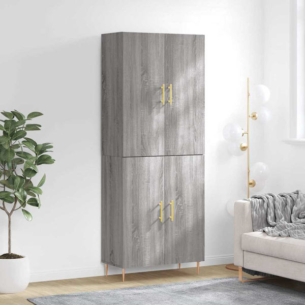 69,5x34x180cm Schrank Ashely, grau (Holz)