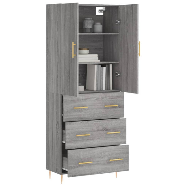 69,5x34x180cm grauer Schrank (Holz) Ashely