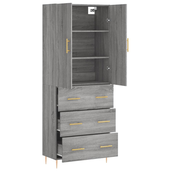 69,5x34x180cm grauer Schrank (Holz) Ashely