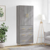 69,5x34x180cm grauer Schrank (Holz) Ashely