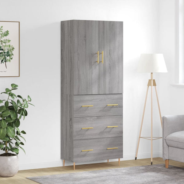 69,5x34x180cm grauer Schrank (Holz) Ashely