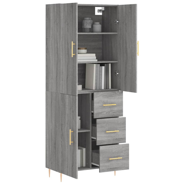 Schrank grau 69,5x34x180cm Ashely (aus Holz)