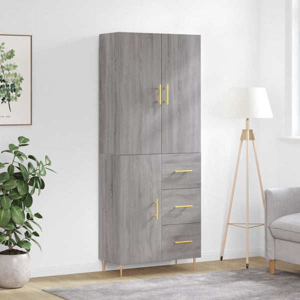 Schrank grau 69,5x34x180cm Ashely (aus Holz)
