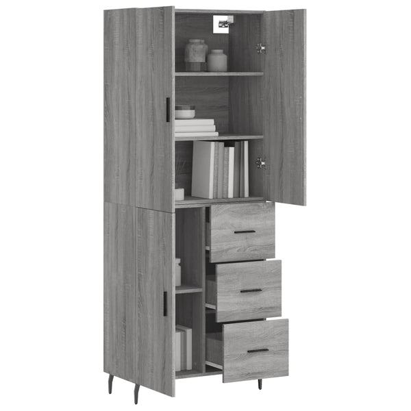 Grauer Timis-Schrank 180x34x69,5cm (Holz)