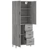 Grauer Timis-Schrank 180x34x69,5cm (Holz)