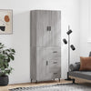 Grauer Timis-Schrank 180x34x69,5cm (Holz)