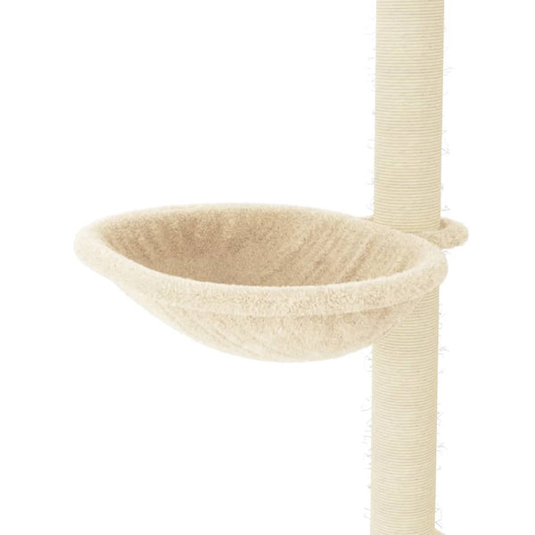 Cremefarbener Katzenkratzbaum mit Sisal-Kratzsäulen Tristan 95cm