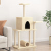Kletterbaum für Katzen, cremefarben, mit Sisalkratzstämmen, Stanu 122cm